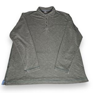 Tommy Bahama Long Sleeve Dark Green Tencel Polo Golf Shirt Men’s Size L